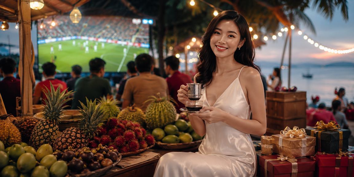Người dùng vùng Mekong xem bóng đá và theo dõi ưu đãi love9 tại quán cà phê